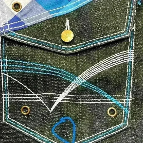 Urban Label Jeans mens 38x34 high rise Y2K Hip Hop Skater black flaw - Picture 7 of 15